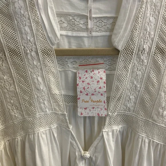 Free People Cream Peasant Lace Blouse - Picture 2 of 7